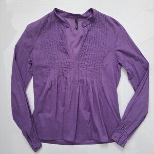 NAF NAF 100% Cotton Purple V-neck Top